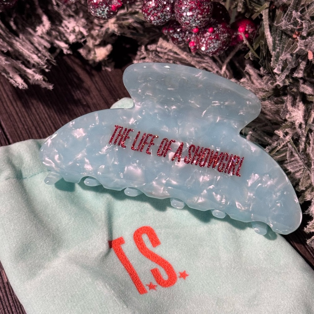 Taylor Swift The Life of a Showgirl Hair Clip Claw Official Merch Teal